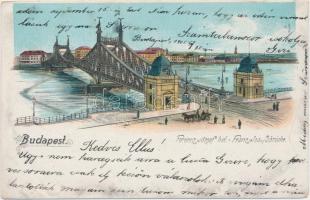 Budapest, Ferenc József híd, litho (fa)