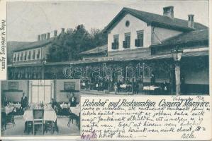 Komorske-Moravice, Cameral-Moravica; Bahnhof un Restauration / eailway station, restaurant, interior (EB)