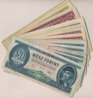 30db vegyes bankjegy tétel a forint időszakból T:vegyes