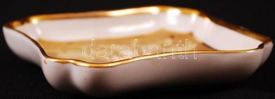 Zsolnay tálka, kézzel festett, jelzett (Koszorúsné), hibátlan, 9×9 cm