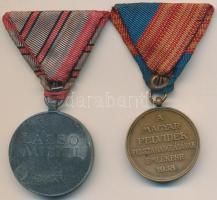 1918. "Laeso Militi" - Sebesültek Érme cink kitüntetés mellszalaggal, szign.: R. Placht + ...