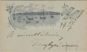 1897 Balatonfüred, Stephanie yacht és Tihany, Art Nouveau (EB)