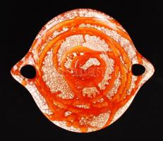 Gorka Iparművészeti Vállalatos füles kosár, mázas kerámia, jelzett, hibátlan, m:13 cm, d:21 cm