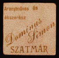 Dominus Simon aranyműves és ékszerész feliratú papírdobozka, 4x4x2 cm