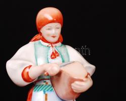 Zsolnay kenyérszelő, kézzel festett, jelzett, hibátlan, m:30 cm