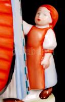 Zsolnay kenyérszelő, kézzel festett, jelzett, hibátlan, m:30 cm