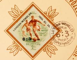 1953 Számozott emléklap A magyar labdarugó válogatott londoni győzelmének emlékére rajta Népstadion ...