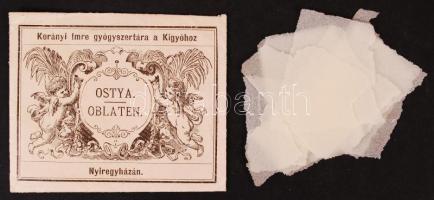 cca 1900 Nyíregyháza Kígyó gyógyszertár ostya boríték tartalommal