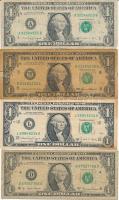 Amerikai Egyesült Államok 1977-1988. 1$ (5x) T:III,IV USA 1977-1988. Dollar (5x) C:F,G