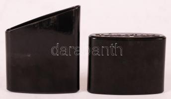 Nikotex fekete bakelit dobozka, 7x6 cm