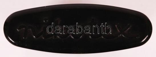 Nikotex fekete bakelit dobozka, 7x6 cm