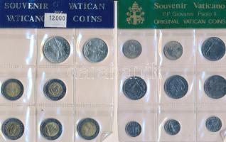 Vatikán ~1980-1990. 20L-1000L (25xklf) "II. János Pál" 3db klf szettben T:1-2 Vatican ~1980-1990. 20 Lire -1000 Lire (25xdiff) "John paul II" in 3pcs of diff souvenir sets C:UNC-XF