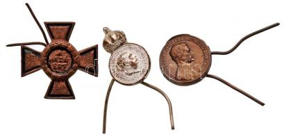 1916-1940. "Ezüst Katonai Érdemérem" + "Károly Bronz Vitézségi Érem" + "Tűzkereszt II. fokozata" + "Nemzetvédelmi Kereszt" kitüntetések miniatűrjei T:2,2- Hungary 1916-1940. "Silver Medal for Military Merit" + "Bronze Medal for Bravery" + "Hungarian Fire Cross 2nd class" miniatures C:XF,VF