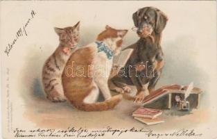 1899 Cats and dog, Serie 36. No. 18198. litho