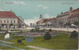 Kolozsvár, Deák Ferenc utca, P. Lajos könyvnyomdája / street, shops, printing company