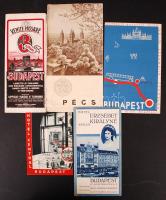 cca 1930 5 db háború előtti, magyar szállodákat bemutató képes ismertető füzet / Hotel guides