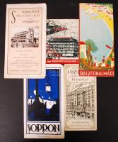 cca 1930 5 db háború előtti, magyar szállodákat és városokat bemutató képes ismertető füzet / Hotel and tourist guides