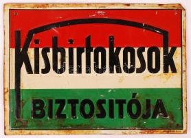 "Kisbirtokosok Biztosítója" feliratú tábla, 17x12 cm