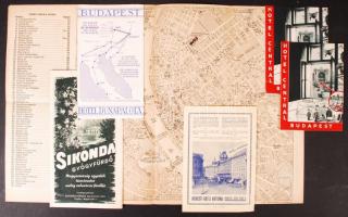 cca 1930 5 db háború előtti, magyar szállodákat és városokat bemutató képes ismertető füzet és térkép / Hotel and tourist guides