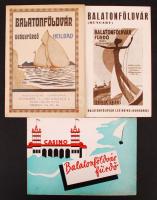 cca 1930-1940 Balatonföldvár 3 db háború előtti, bemutató képes ismertető füzet
