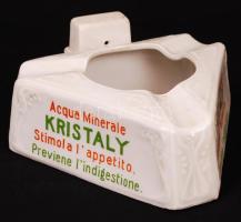 Kristály feliratú porcelán hamutartó, hibátlan, jelzett, 13x13 cm