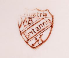 Kristály feliratú porcelán hamutartó, hibátlan, jelzett, 13x13 cm