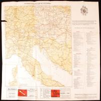 cca 1940 Közép Európa autótérképe / Auto map of Central Europe 70x60 cm