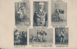 Magyarországi Kerékpáros Egyesületek Szövetségének (MOKESZ) bajnokai; Bäumler Ede, Rojkó József, Spitz Dezső, Gröger K., Repülő Tandempár, Kaupert M. / Hungarian cycling champions (EK)