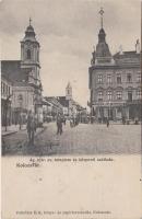 Kolozsvár, Evangélikus templom, Központi Szálloda, Medgyesy és Nyergütz üzlete / Evangelical church, hotel, shop