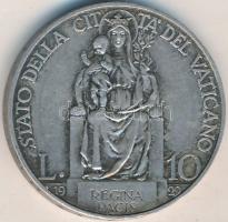 Vatikán 1929. 10L Ag "XI. Pius" T:2 Vatican 1929. 10 Lire Ag "Pius XI" C:XF