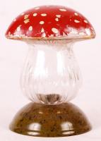 Meinl Gyula feliratú gomba, kupakja kopott, m: 9,5 cm