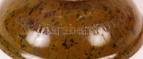 Meinl Gyula feliratú gomba, kupakja kopott, m: 9,5 cm