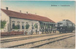 Bethlen, Vasútállomás; Kajári István kiadása / railway station