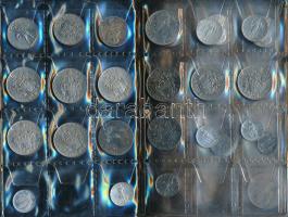 Vatikán ~1930-1950. 50c-100L (42xklf) albumba rendezve, benne egy ezüst T:vegyes Vatican ~1930-1950. 50 Centesimi - 100 Lire (42xdiff) in collectors album, with one silver coin C:mixed