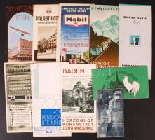 cca 1930 Külföldi hotelek, városok képes ismertető füzetek. 10 db. / Hotels, cities. 10 picture tourist guides
