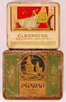 Cleopatra és Pharao egyiptomi szivarka feliratú fém dobozkák, 2 db