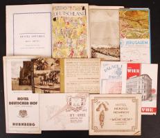 cca 1930 Külföldi hotelek, városok képes ismertető füzetek. 10 db. / Hotels, cities. 10 picture tourist guides