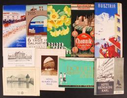 cca 1930 Külföldi hotelek, városok képes ismertető füzetek. 10 db. / Hotels, cities. 10 picture tourist guides