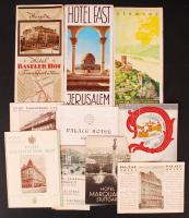 cca 1930 Külföldi hotelek, városok képes ismertető füzetek. 10 db. / Hotels, cities. 10 picture tourist guides
