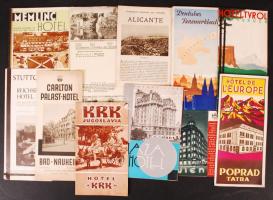cca 1930 Külföldi hotelek, városok képes ismertető füzetek. 10 db. / Hotels, cities. 10 picture tourist guides