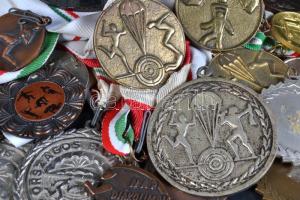 26db-os díjérem gyűjtemény, főleg ejtőernyős és lövészeti témakörben, a legtöbb mellszalaggal T:vegyes