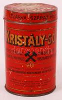 Kristály só feliratú régi fém doboz, m: 15 cm