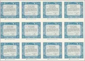 Budapest 1992. "Kontrax Irodatechnika Részvénytársaság" 1000Ft értékű részvénye, szelvénye...