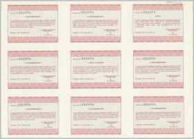 Budapest 1992. "Kontrax Irodatechnika Részvénytársaság" 1000Ft értékű részvénye, szelvénye...