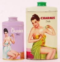 2 db Charmis hintőporos dobozka, egyikben maradék hintőporral