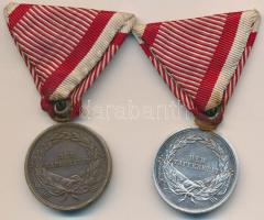 1914. "II. osztályú Ezüst Vitézségi Érem" Ag kitüntetés fémjel nélkül, eredeti mellszalago...