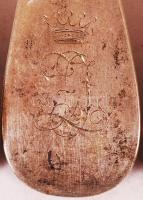 4 db ezüst (Ag.) monogramos villa, jelzett, mesterjeggyel, nettó:310 g / Silver forks