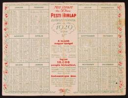 1929 Bp., A Pesti Hírlap kártyanaptára az 1929. évre