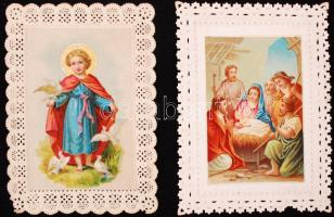 2 db háború előtti csipke litho szentkép kis hibával