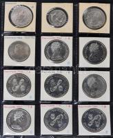 34db-os ezüst fémpénz tétel (2db kivételével) ausztrál, bahamai, bahreini, bermudai, brazil és canad...